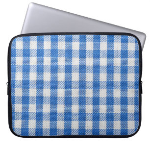 Funda Para Portátil Ropa de comedor de color azul-blanco.