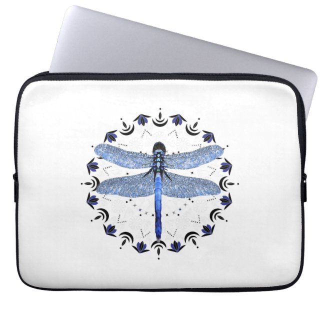 Funda Para Portátil Ropa de la libélula sudadera Mandala (Frente)