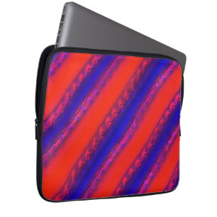 Funda Para Portátil Ropa roja a azul real ancha de rayas en estilo de 