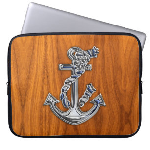 Funda Para Portátil Rope Anchor sobre la decoración de la teca Veneer