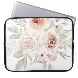 Funda Para Portátil Rosa acuarela pastel romántica personalizada