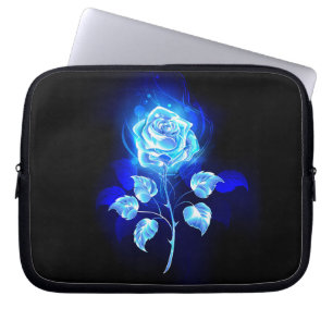 Funda Para Portátil Rosa azul en llamas