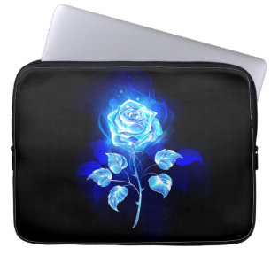 Funda Para Portátil Rosa azul en llamas