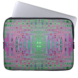 Funda Para Portátil Rosa Caliente y Azul Remolino Abstracto Retro Groo