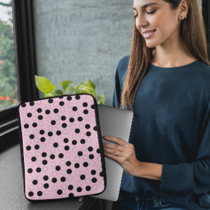 Funda Para Portátil Rosa con círculos