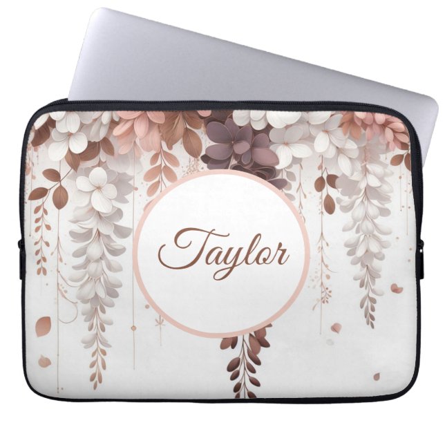 Funda Para Portátil Rosa de cacao Wisteria Cascade (Frente)
