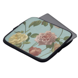 Funda Para Portátil Rosa de té de época y Rosas de Rubor