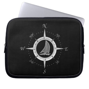 Funda Para Portátil Rosa del velero y de compás