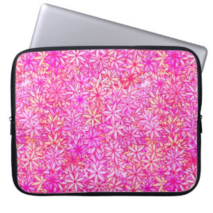 Funda Para Portátil rosa, melocotón, orquídea y flores de coral