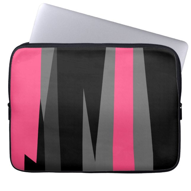 Funda Para Portátil Rosa Negro y Gris (Frente)