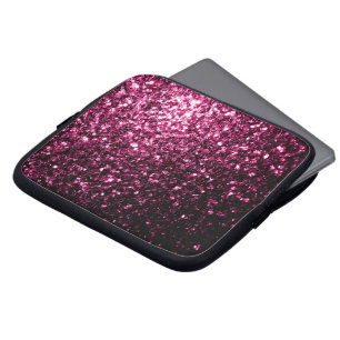Funda Para Portátil Rosa oscuro falso brillo brilla chispas
