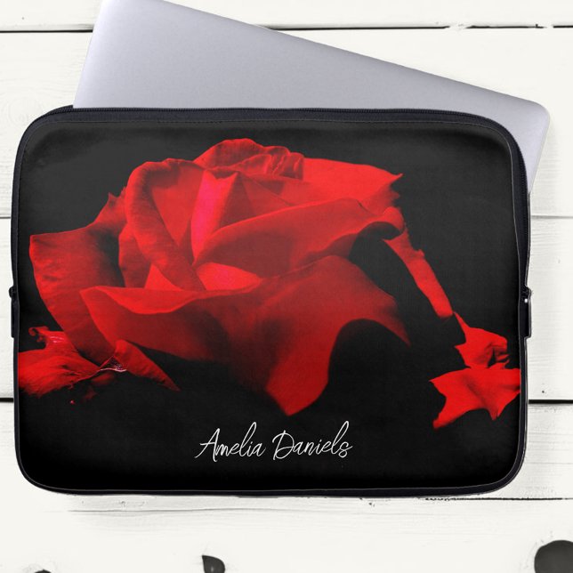 Funda Para Portátil Rosa roja romántica personalizada (Subido por el creador)