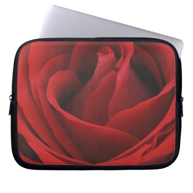 Funda Para Portátil Rosa rojo floreciente (Frente)