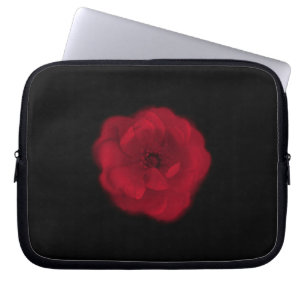 Funda Para Portátil Rosa rojo. Fondo negro
