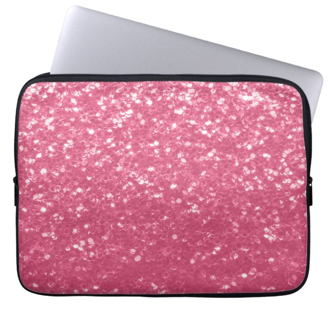 Funda Para Portátil Rosa rosa claro purpurina de chispas (Frente)