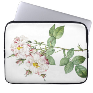 Funda Para Portátil Rosa rosa y blanco botánico vintage