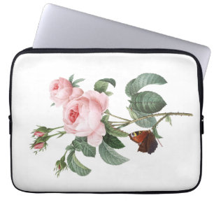 Funda Para Portátil Rosa rosa y mariposa
