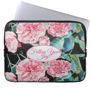 Funda Para Portátil Rosa Roses rosados floral Sigue tu patrón de alegr