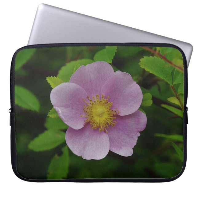 Funda Para Portátil Rosa salvaje subió (Frente)