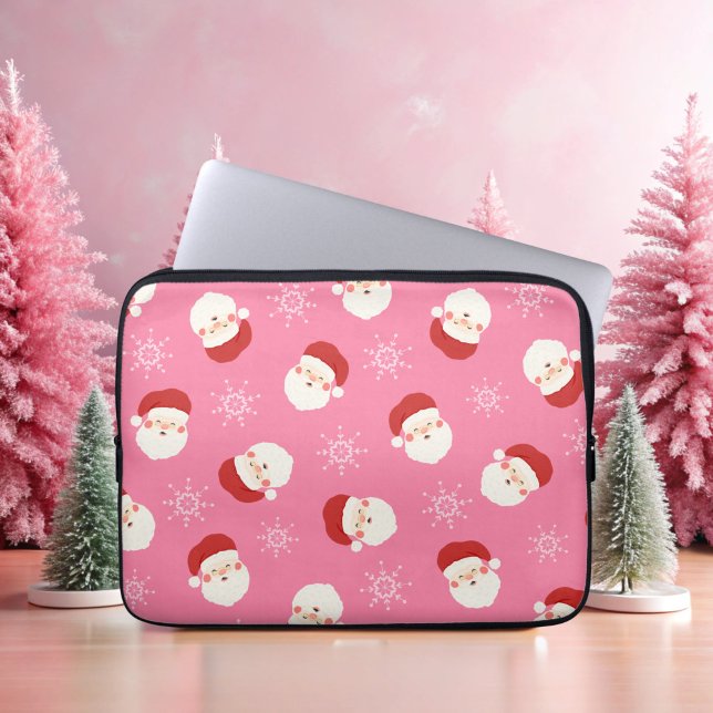 Funda Para Portátil Rosa Santa 2 (Pink Santa Laptop Case Cover)