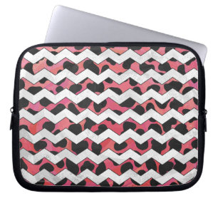 Funda Para Portátil Rosa y negro de vaca de Chevron