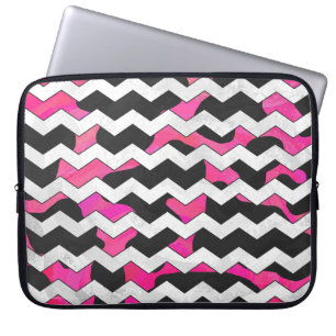 Funda Para Portátil Rosa y negro de vaca de Chevron