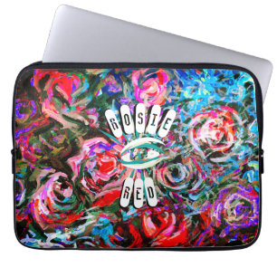 Funda Para Portátil Rosas abstractos en una laptop HP pequeña roja y t