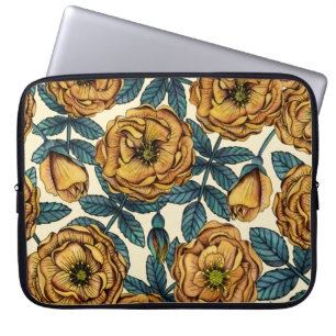 Funda Para Portátil Rosas amarillas doradas - Floral de inspiración vi