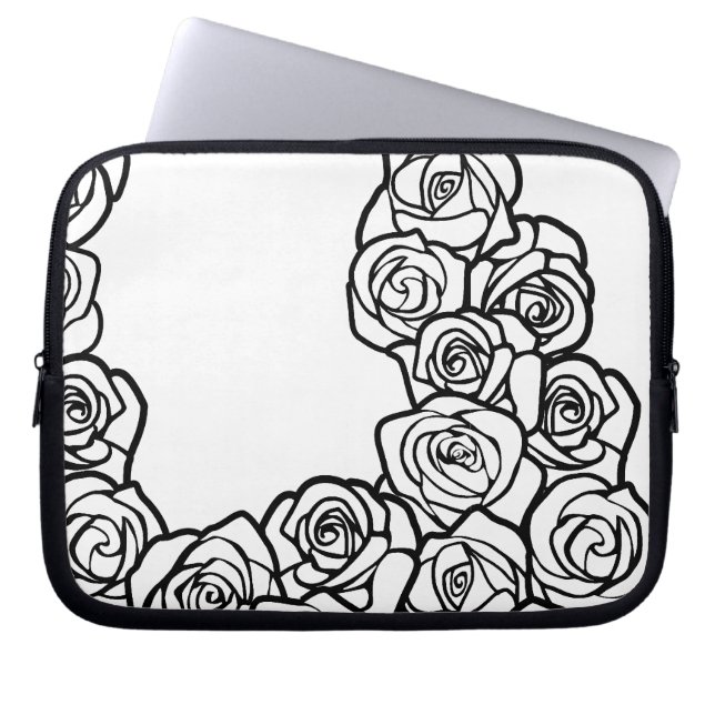 Funda Para Portátil Rosas blancas Girly Vintage (Frente)