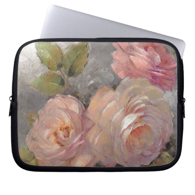 Funda Para Portátil Rosas con gris (Frente)