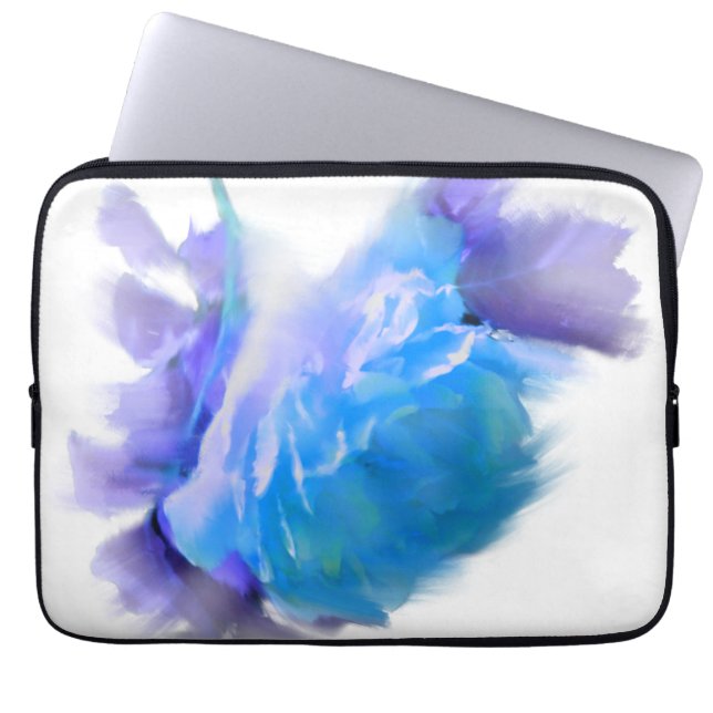 Funda Para Portátil Rosas de acuarela azul floral azul (Frente)