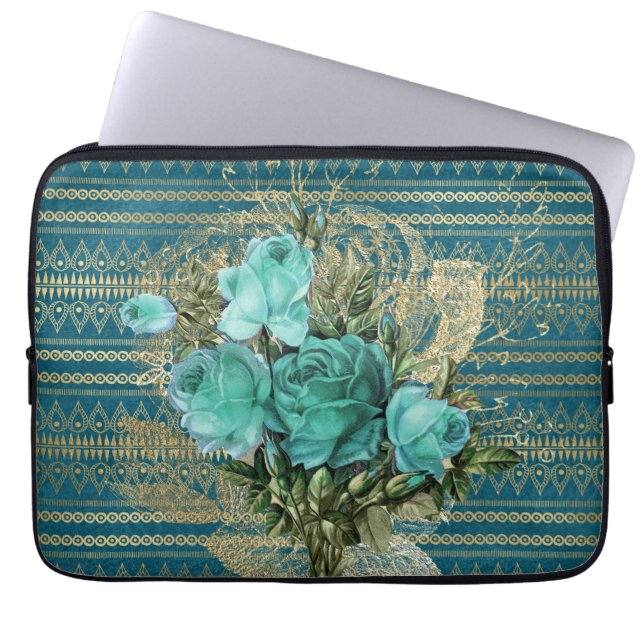Funda Para Portátil Rosas de Seafoam Bouquet (Frente)
