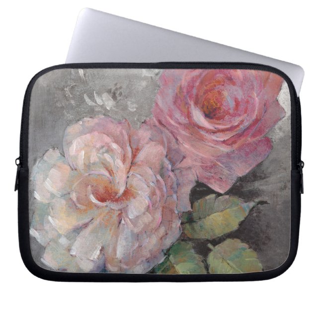Funda Para Portátil Rosas en gris (Frente)