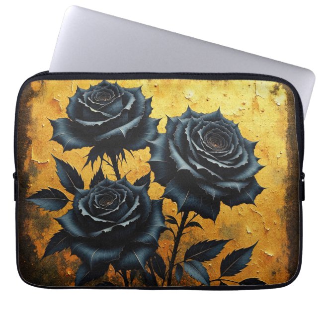 Funda Para Portátil Rosas Negras (Frente)