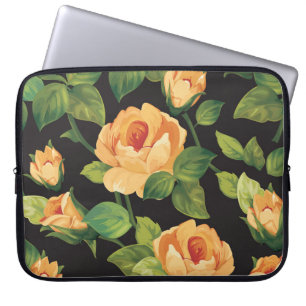 Funda Para Portátil Rosas, patrón floral sin fisuras.