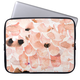 Funda Para Portátil Rosas, peones y hojas, patrón de acuarela.
