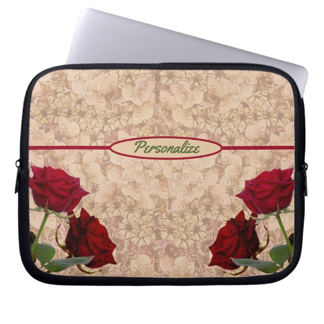 Funda Para Portátil Rosas Red Stem Personaliza la laptop romántica (Frente)