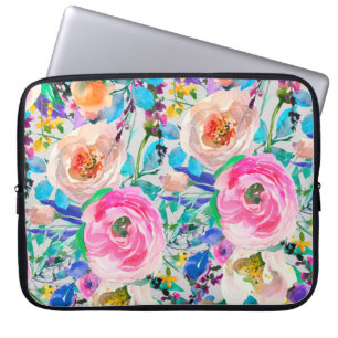 Funda Para Portátil Rosas Rosa Y Beige