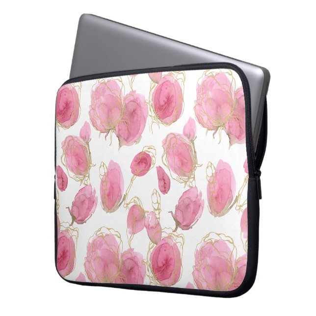 Funda Para Portátil Rosas rosadas (Anverso izquierdo)