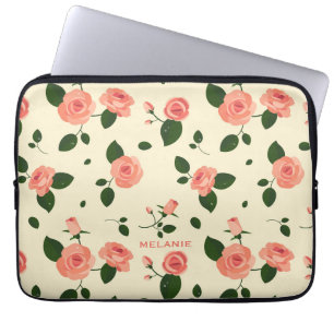 Funda Para Portátil Rosas Rosadas Bonitas Patrón Rosa Pastel Personali