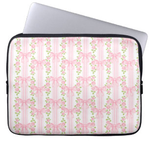 Funda Para Portátil Rosas rosas rosadas de época Coquette Bandas De Ba
