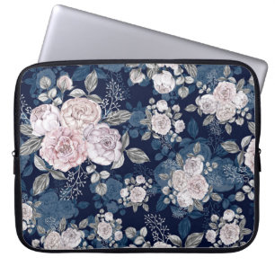 Funda Para Portátil Rosas rosas rosas oscuras azul: Vintage