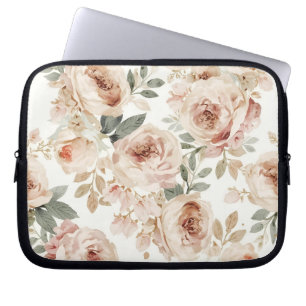 Funda Para Portátil Rosas Suaves de Color Rosa Acuarela Estampa Floral