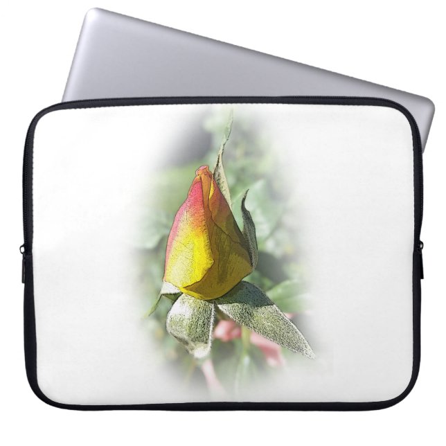 Funda Para Portátil rosebudo rosa amarillo (Frente)