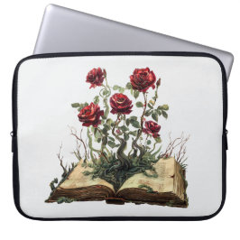 Funda Para Portátil Roses rojos y libro abierto