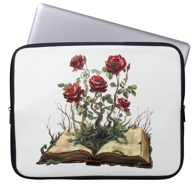 Funda Para Portátil Roses rojos y libro abierto (Frente)
