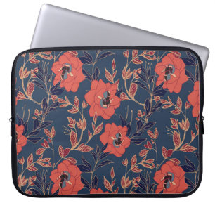 Funda Para Portátil Roses Roses Roses Peonies Fondo oscuro