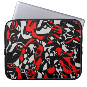 Funda Para Portátil "Rostros" Resumen de arte