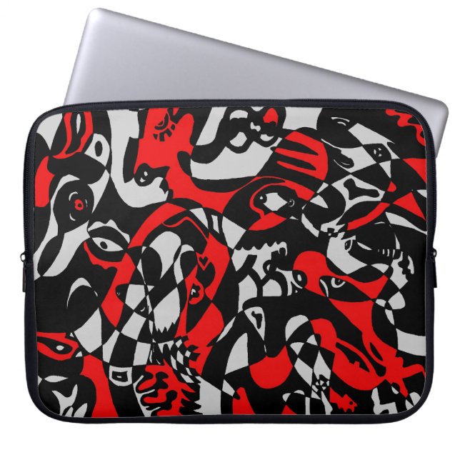 Funda Para Portátil "Rostros" Resumen de arte (Frente)