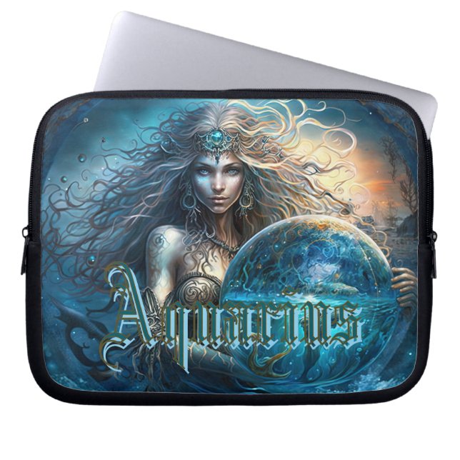Funda Para Portátil Rótulo Aquarius Zodiac (Frente)